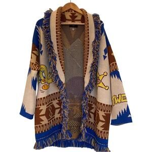 ALANUI Icon Tweety Beige Wool Cardigan fringe italian limited small mens